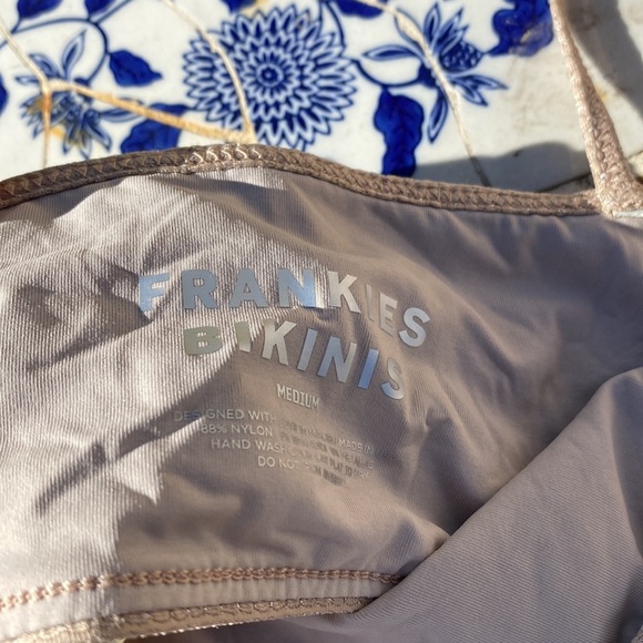 Frankie’s Bikinis nude bikini with sparkle detail, bottoms size S, top size M - Picture 6 of 6